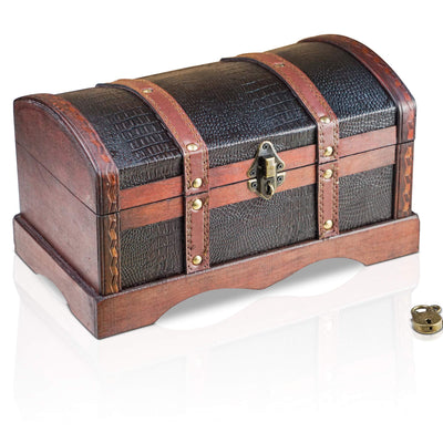 Pirate Treasure Chest Storage Box - Durable Wood & Metal Construction