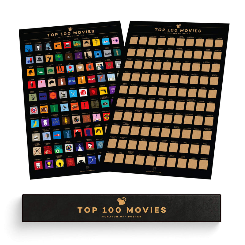 Top 100 Movies Scratch Off Poster - Best Movies Of All Time Bucket List 100