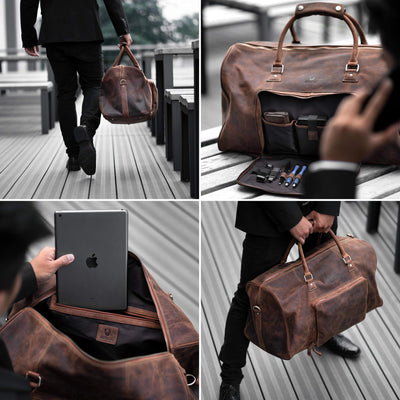 Weekender Naples I Handcrafted Leather Men'S Travel Bag I Genuine Leather Duffle