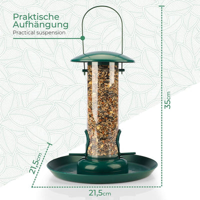 Bird Feeder With Xl Feeding Plate - Bird Feeding Station For Seeds, Wild Birds And Other
