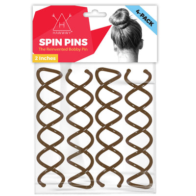 Spiral Spin Pins - 4 Pack Black Spin Pins  Easy & Fast Non-Scratch Alloy
