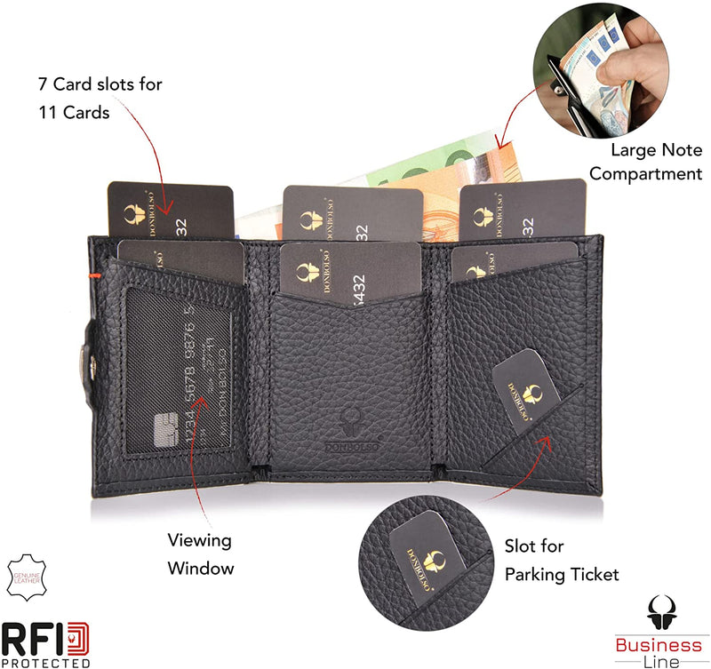 Donbolso Wallet Nextgen I Modern Slim Wallet Without Coin Pocket I Trifold Purse With Rfid