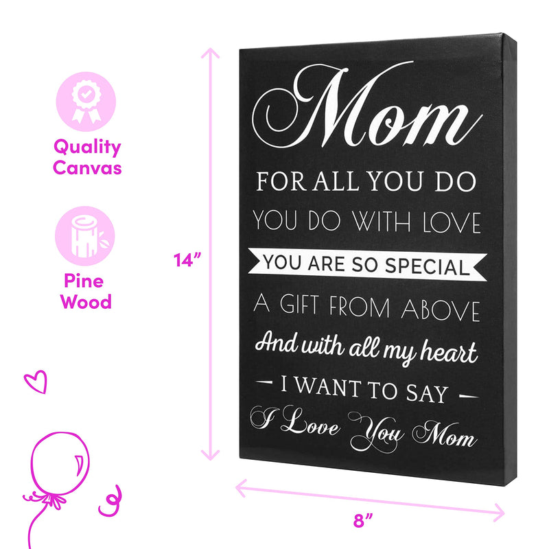 Canvas Wall Art Mom Gifts - Hangable Home Decor Gifts For Mom - Unique Birthday