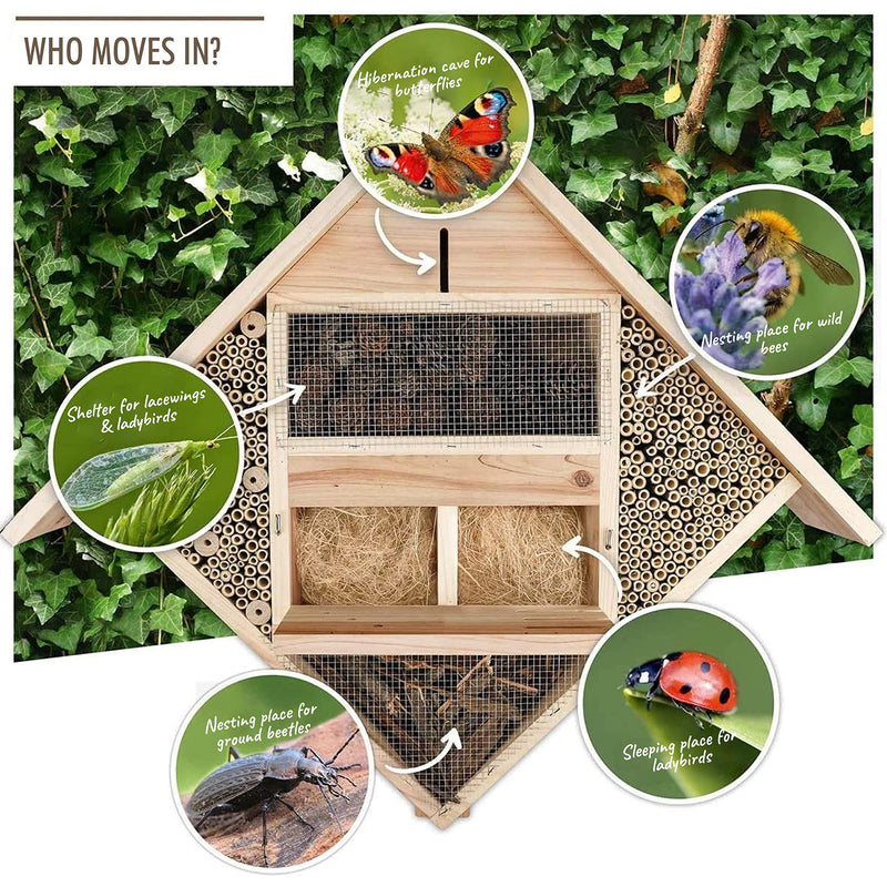 New Professionell Insect Hotel Xxl  85 X 82cm Insect House Handwork Made