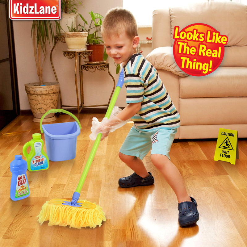 Kids Cleaning Set For Toddlers  Kids Play Broom, Mop And Cleaning Toys Set  Toy