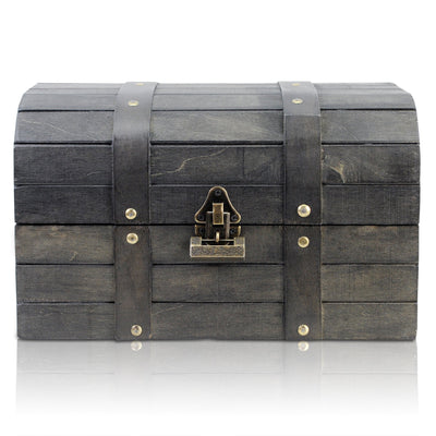 Pirate Treasure Chest  Vintage Design With A Front Lock Grey Joe