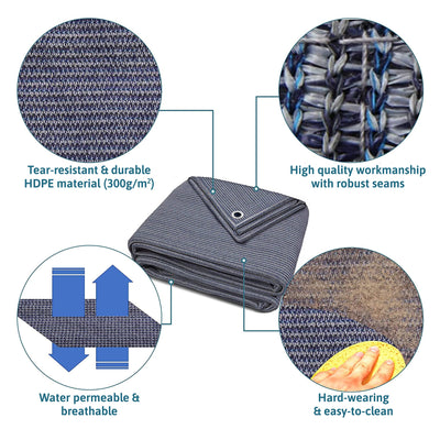 Awning Carpet - Blue/Grey Polyethylene (Hdpe) Groundsheet With Stainless Steel