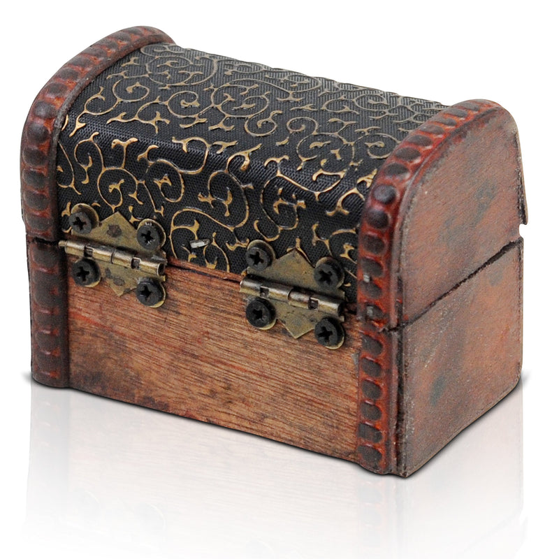 Wooden Pirate Treasure Chest  Small Decorative Storage Box Model  Vintage