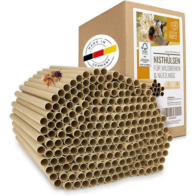 200 Nesting Sleeves  8mm For Wild Bees 100 Ecological Paper Tubes For Insect