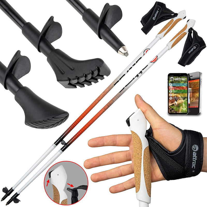 Nordic Walking Poles, Aluminium Including Wrist Straps With Click &Amp; Go System., 115