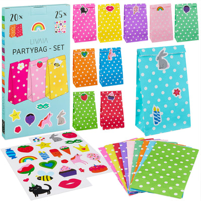 Paper Party Bags 20 Gift Bags For Kids With 25 Stickers  Small Gift Bags