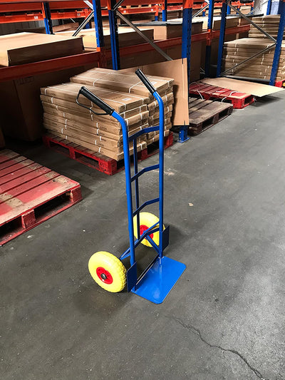 Steel Sack Truck With Anti Puncture Tyres And 325Kg Load Capacity (Blue)