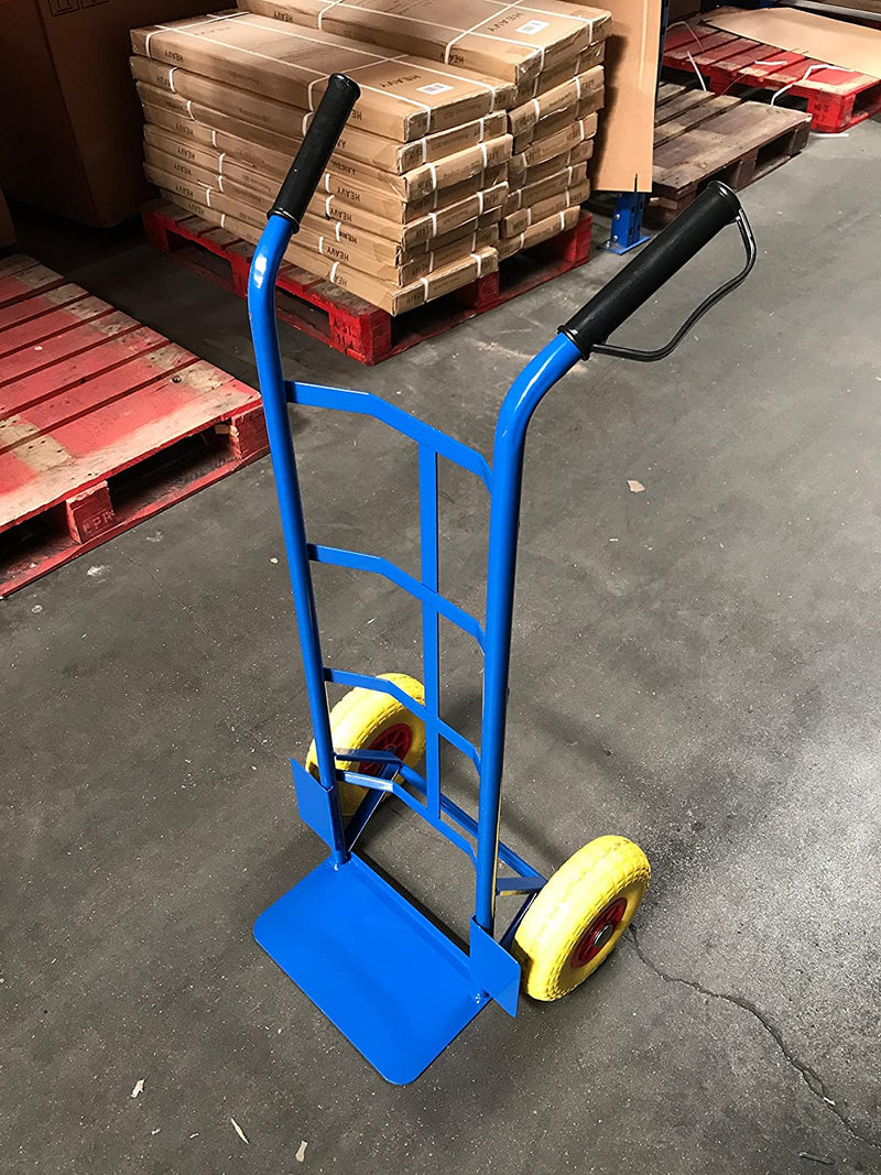 Steel Sack Truck With Anti Puncture Tyres And 325Kg Load Capacity (Blue)