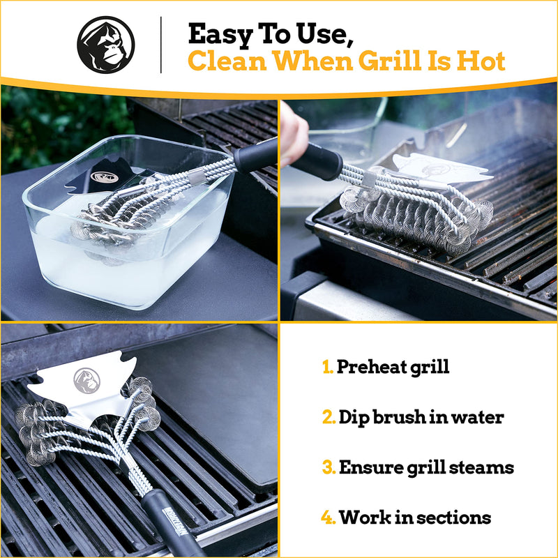 Grill Brush Bristle Free For Barbecue - Bbq Cleaning Brushes To Prevent Flare