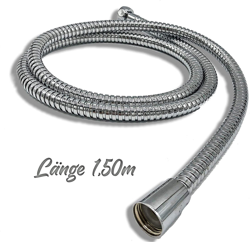 Flexible Shower Hose 1.50 M Stainless Steel Tube - With Seals For Hand Shower (1.50 M)