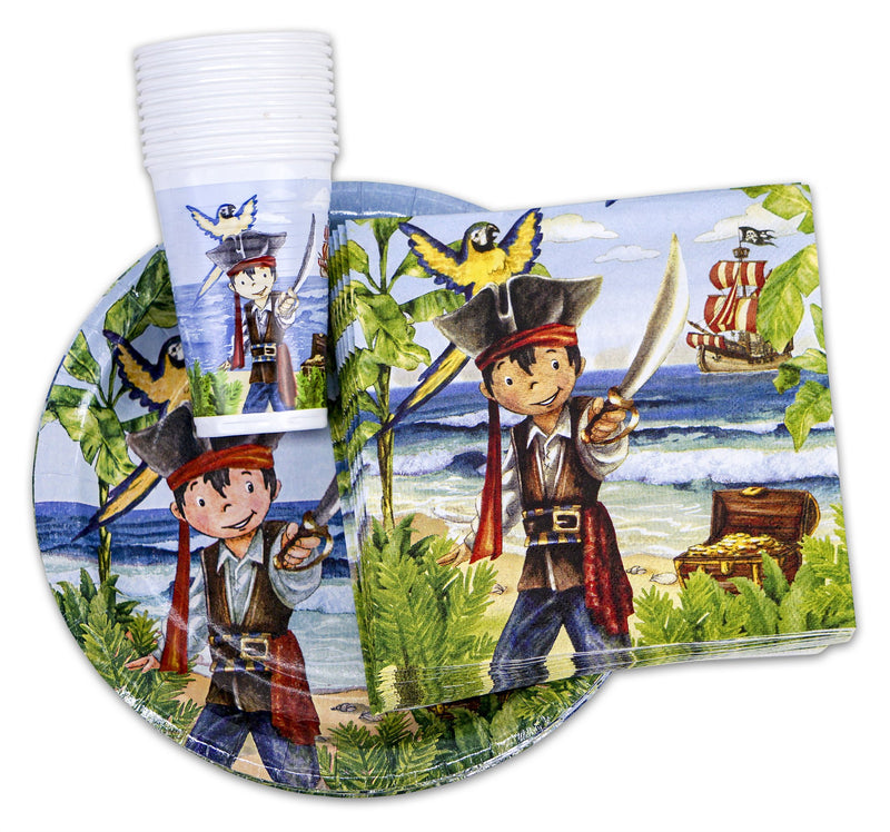 Pirate Party Celebration 80pcs Dinnerware Cup Plate Dish Paper Plate