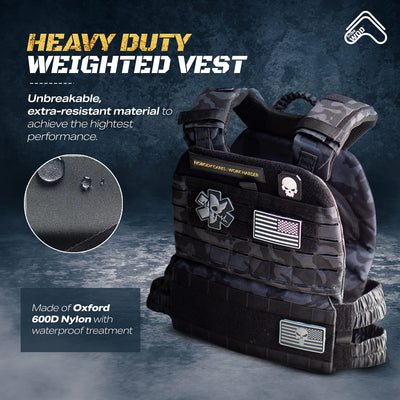 Wod Adjustable Weighted Vest Urban Black , Weight Vest For Men And Women Workout
