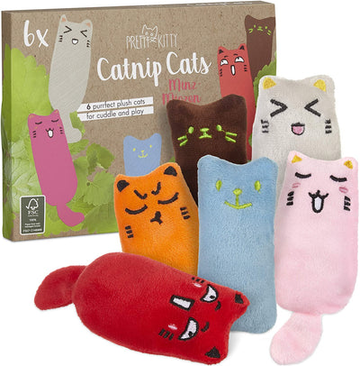 Pretty Kitty Catnip Cats: 6X Premium Cat Toys For Indoor Cats With Dried Catnip Cat