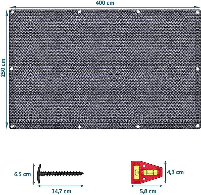 Awning Carpet - Blue/Grey Polyethylene (Hdpe) Groundsheet With Stainless Steel Eyelets